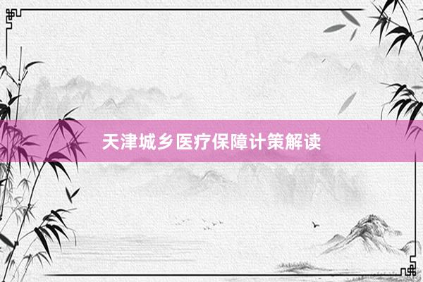 天津城乡医疗保障计策解读