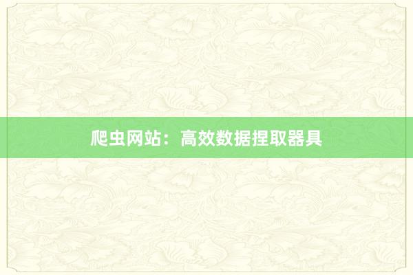 爬虫网站：高效数据捏取器具